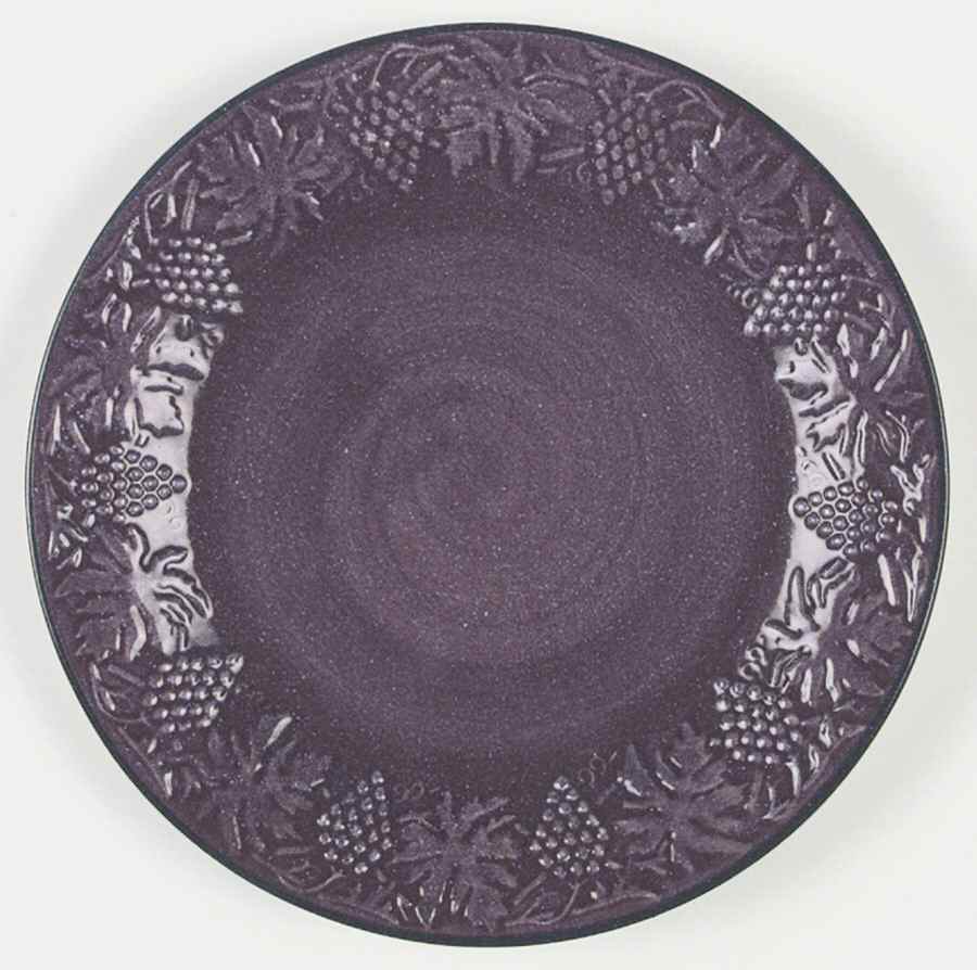 Grape Garland Embossed Pansy Purple Dinner Plate by Fioriware-1