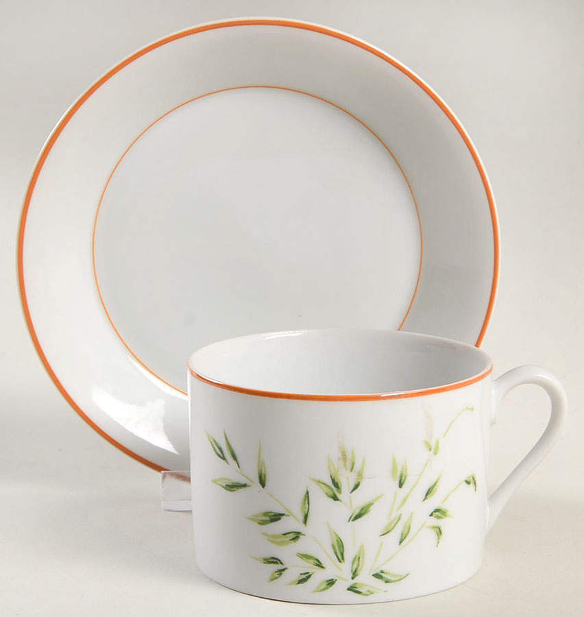 Bamboo Garden Flat Cup & Saucer Set by Fitz and Floyd-1