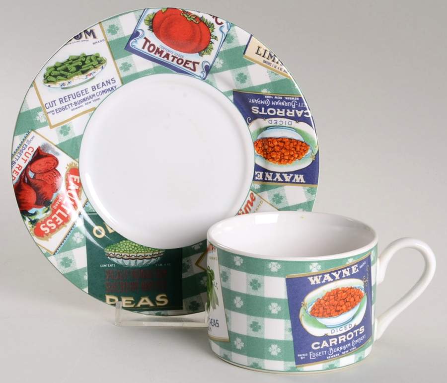 Country Cupboard Flat Cup & Saucer Set by Fitz and Floyd-1