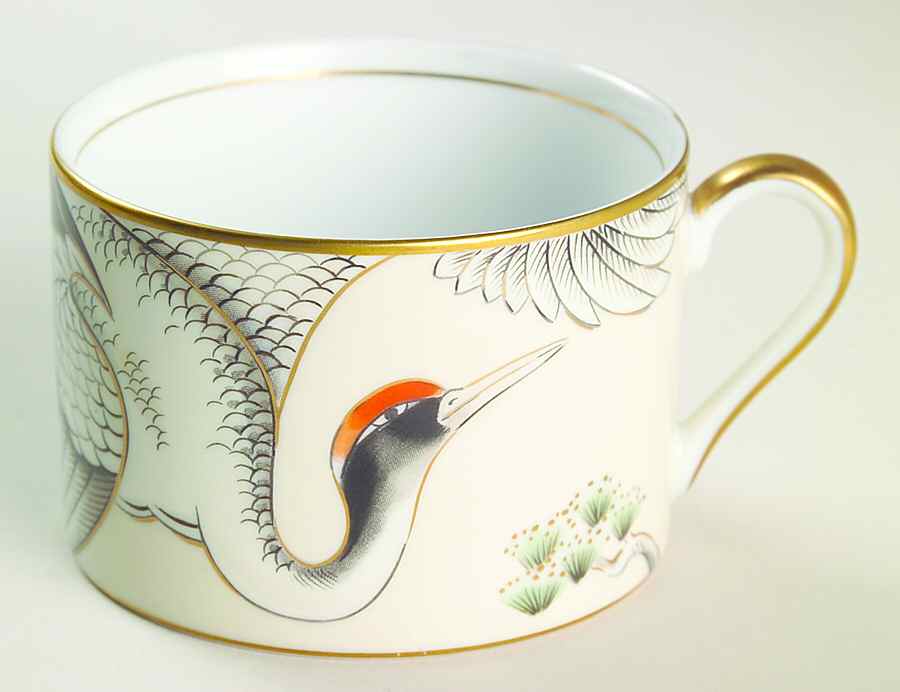 Crane with Pine Flat Cup by Fitz and Floyd-1