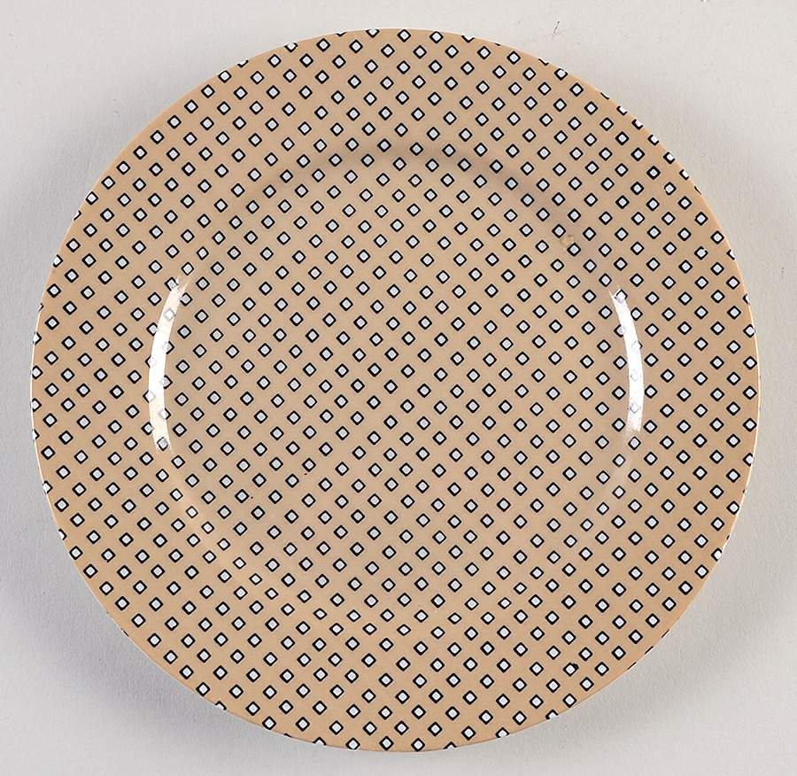 Foulard (Black and White Diamonds on Taupe) Bread & Butter Plate by Fitz and Floyd-1