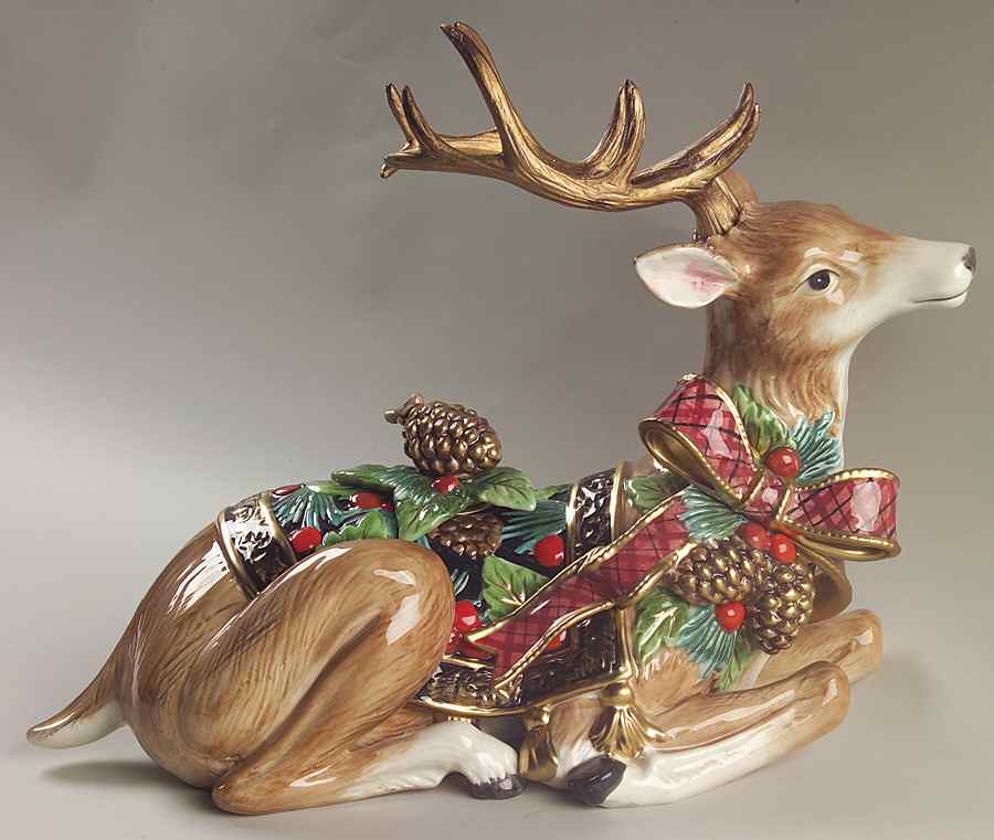 Holiday Pine Figural Candlestick with Stopper by Fitz and Floyd-1