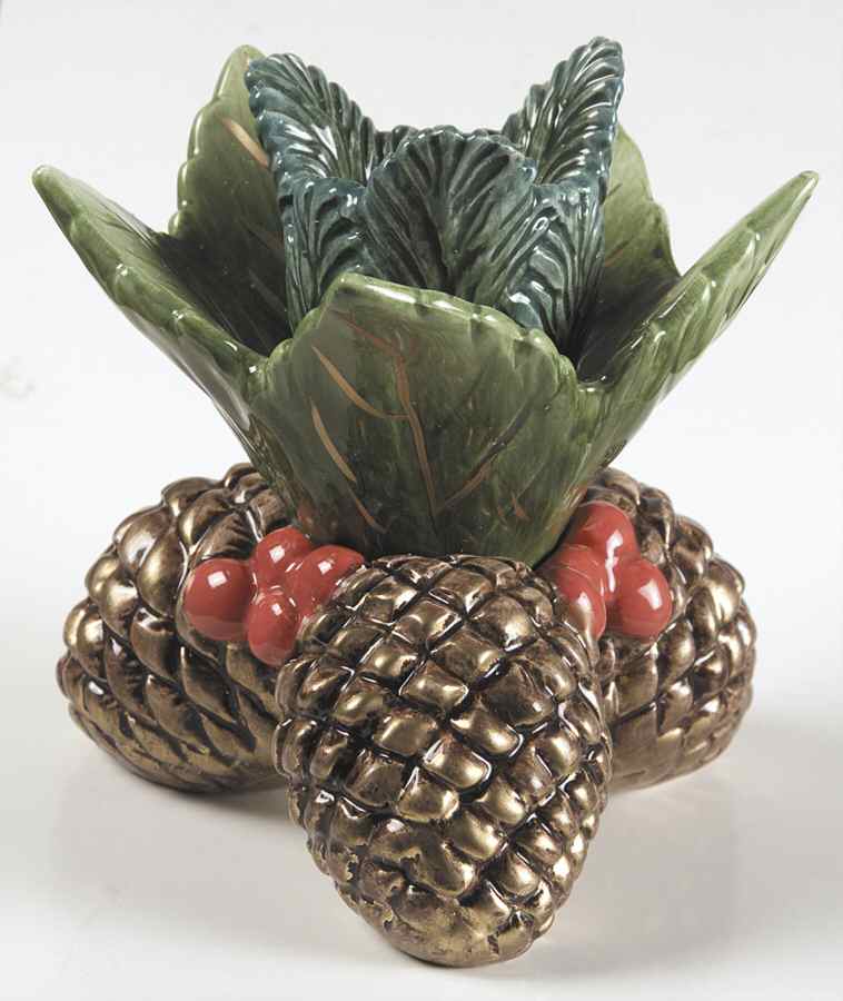 Holiday Pine Figural Candlestick by Fitz and Floyd-1
