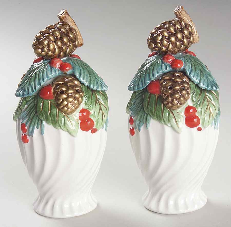 Holiday Pine Salt & Pepper Set by Fitz and Floyd-1