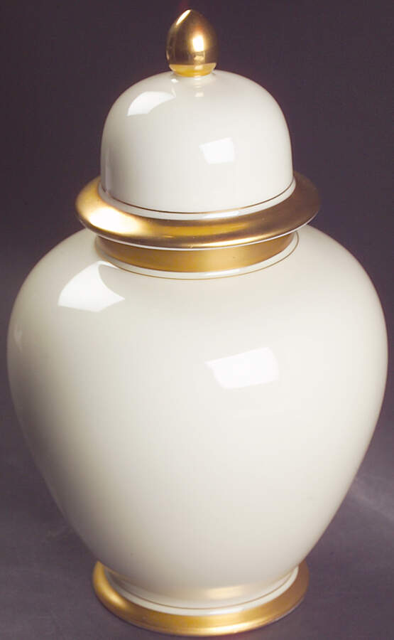Palais Buff Large Ginger Jar & Lid by Fitz and Floyd-1