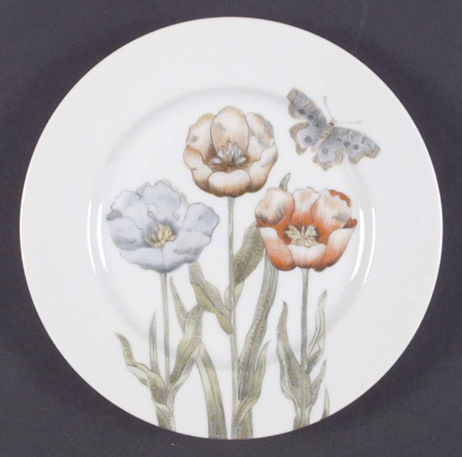 Pastel Poppy (White Background) Salad Plate by Fitz and Floyd-1