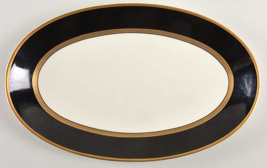 Renaissance Black On Buff Relish/Gravy Underplate by Fitz and Floyd-1