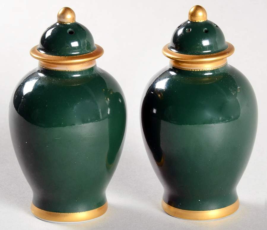 Renaissance Dark Green Salt & Pepper Set by Fitz and Floyd-1