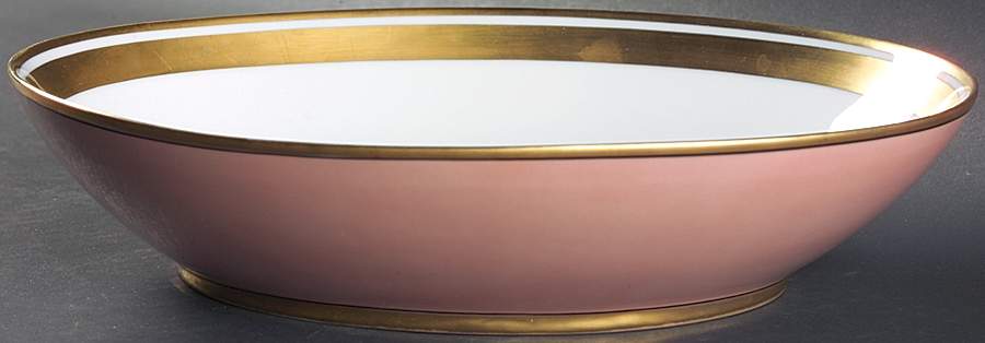 Renaissance Peach (Wide Gold Verge Line) 10" Oval Vegetable Bowl by Fitz and Floyd-1