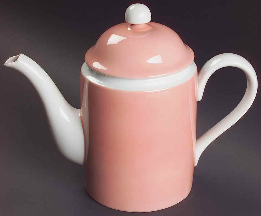 Rondelet Peach (White Background) Coffee Pot & Lid by Fitz and Floyd-1