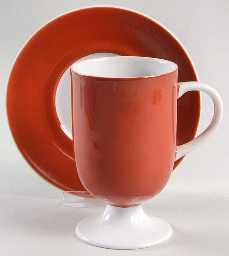 Rondelet Terra Cotta Footed Cup & Saucer Set by Fitz and Floyd-1