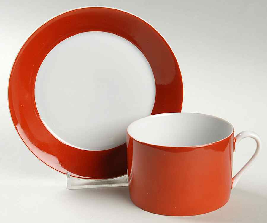 Rondelet Terra Cotta Flat Cup & Saucer Set by Fitz and Floyd-1