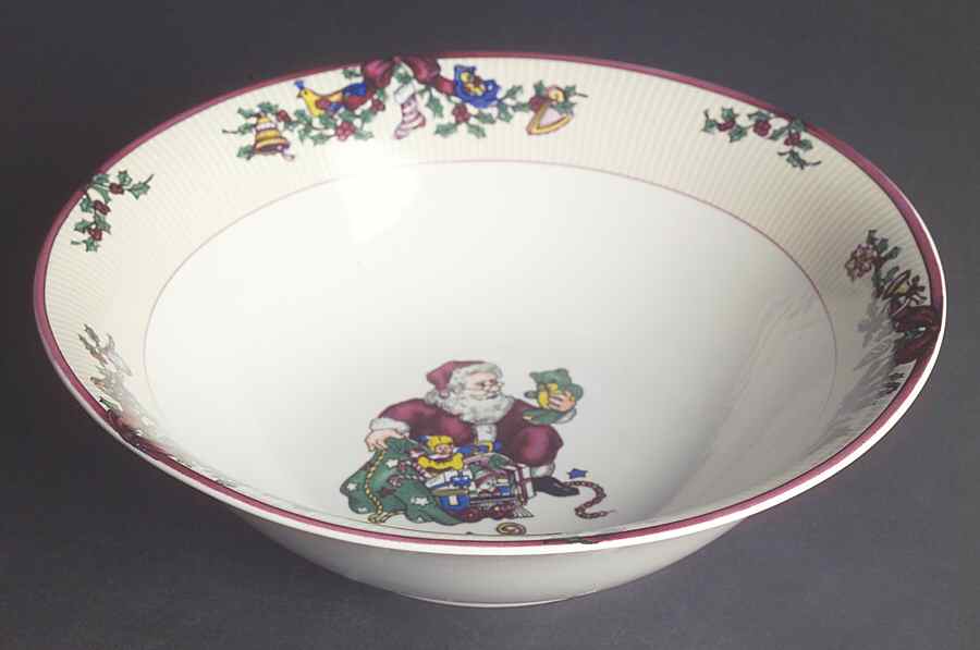Santa's List 9" Round Vegetable Bowl by Fitz and Floyd-1