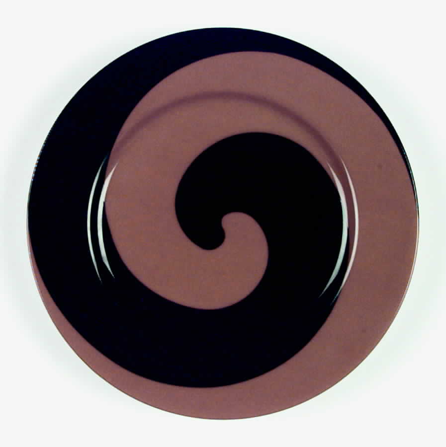 Swirl (Black and Sandalwood) Salad Plate by Fitz and Floyd-1