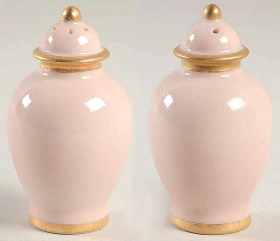Versailles Shell Peach Salt & Pepper Set by Fitz and Floyd-1