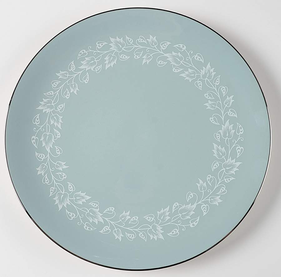 Brocade Strata Blue Coupe Dinner Plate by Flintridge-1