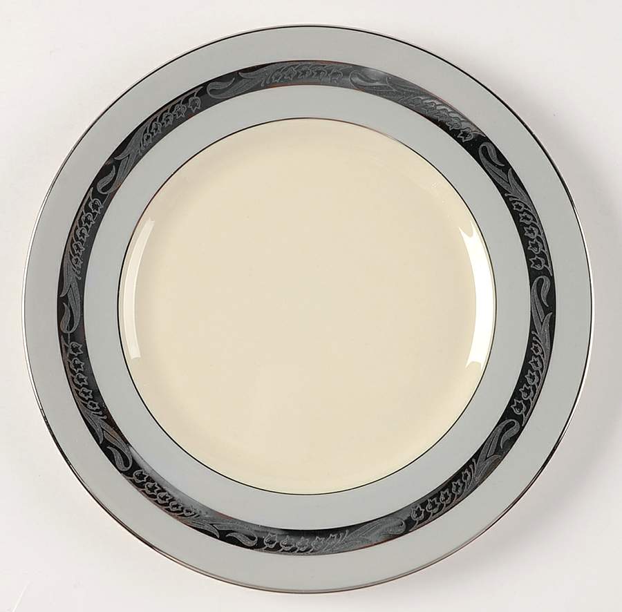 Bridal Wreath Gray Salad Plate by Flintridge-1