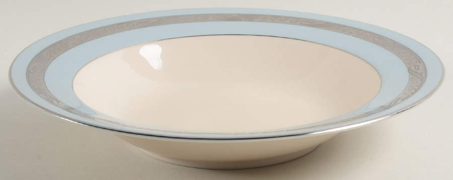 Bridal Wreath Strata Blue (Rim) Rim Soup Bowl by Flintridge-1