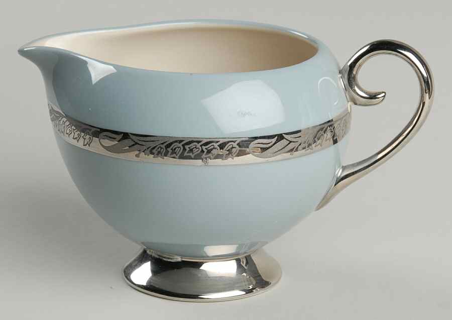 Bridal Wreath Strata Blue (Rim) Creamer by Flintridge-1