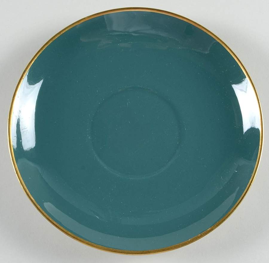 Sylvan-California Teal Green (Rim) Saucer for Footed Cup by Flintridge-1