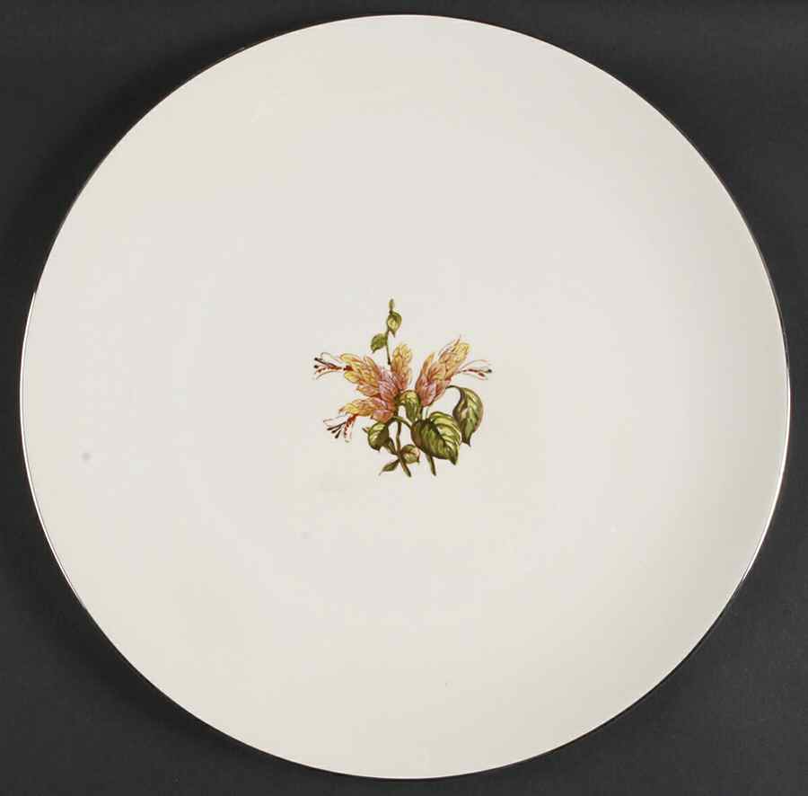 Cambria No Color Band (Platinum Trim) 14" Chop Plate (Round Platter) by Flintridge-1
