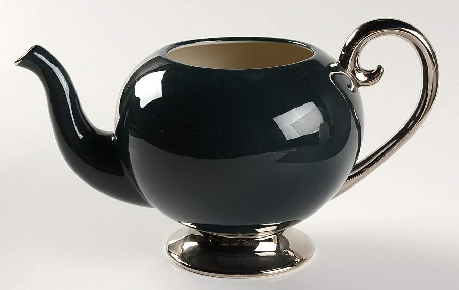 Contessa Black Small Teapot No Lid by Flintridge-1