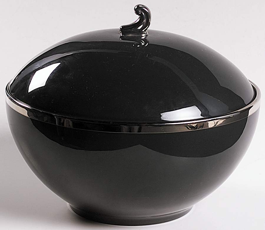 Contessa Black Round Covered Vegetable by Flintridge-1
