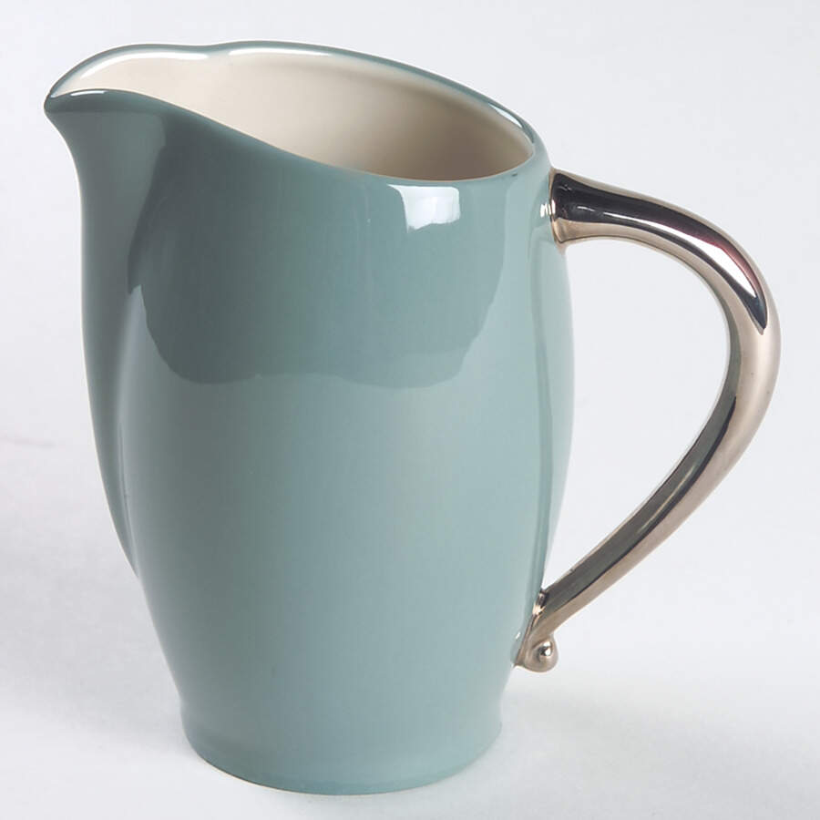 Contessa Peacock Blue (Platinum Trim, Coupe) Creamer by Flintridge-1