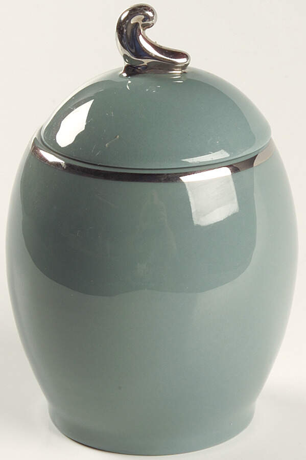 Contessa Peacock Blue (Platinum Trim, Coupe) Sugar Bowl & Lid by Flintridge-1