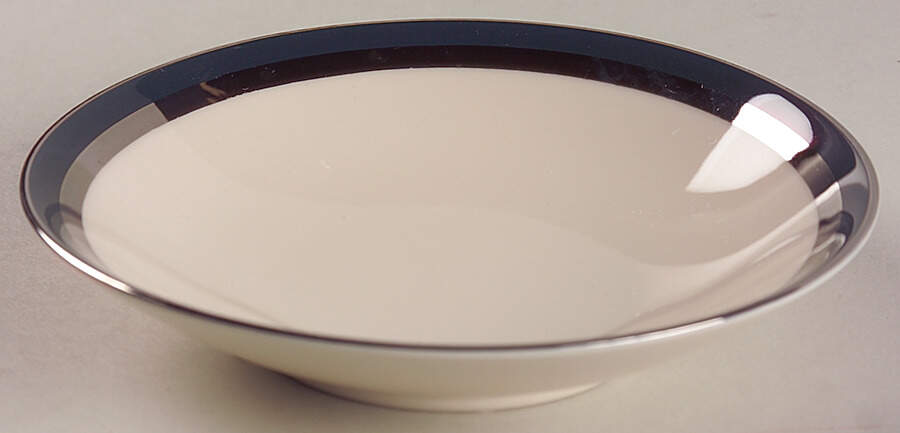 Contessa Peacock Blue (Platinum Trim, Coupe) Fruit/Dessert (Sauce) Bowl by Flintridge-1