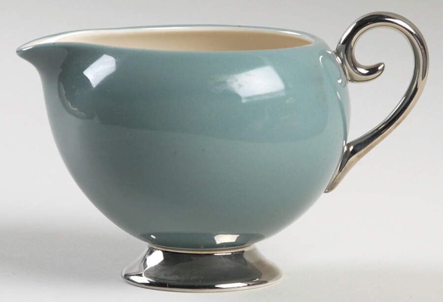 Contessa Peacock Blue (Platinum Trim, Coupe) Creamer by Flintridge-1