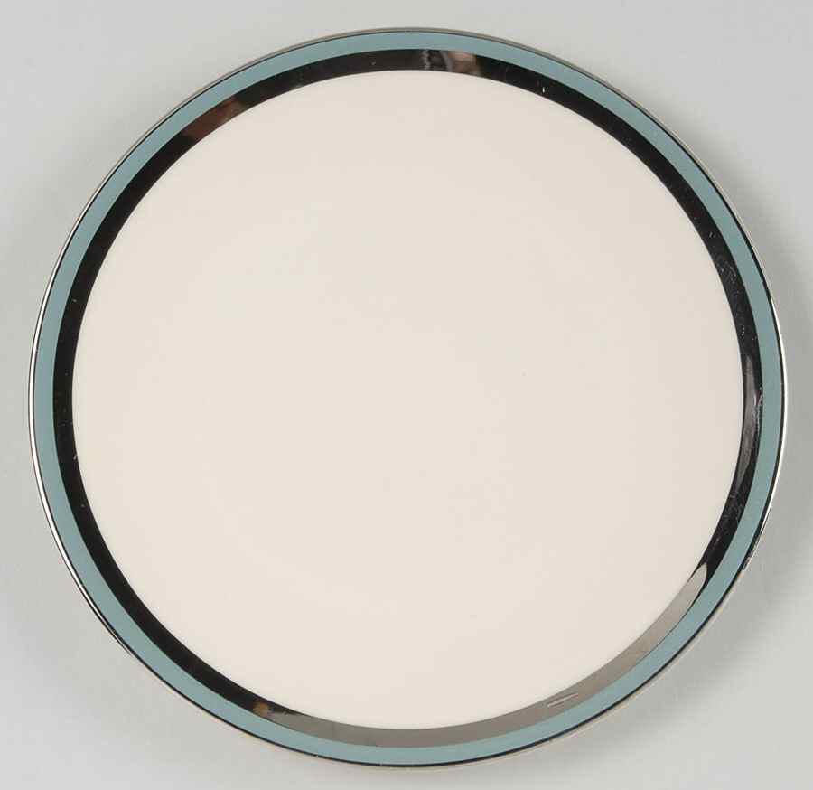 Contessa Peacock Blue (Platinum Trim, Coupe) Bread & Butter Plate by Flintridge-1
