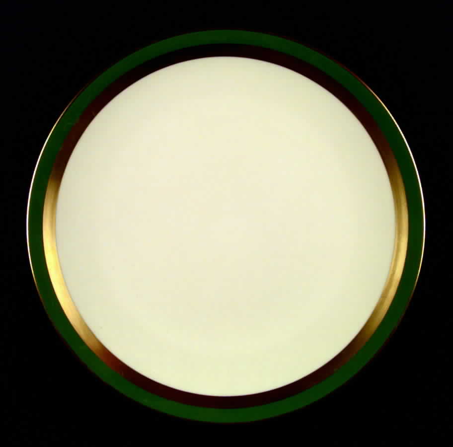 Contessa Spanish Green (Gold Trim, Coupe) Dinner Plate by Flintridge-1