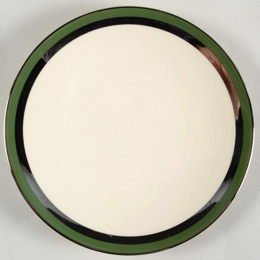 Contessa Spanish Green (Platinum Trim, Coupe) Bread & Butter Plate by Flintridge-1