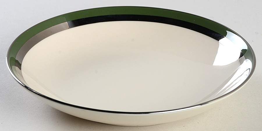 Contessa Spanish Green (Platinum Trim, Coupe) Individual Salad Bowl by Flintridge-1