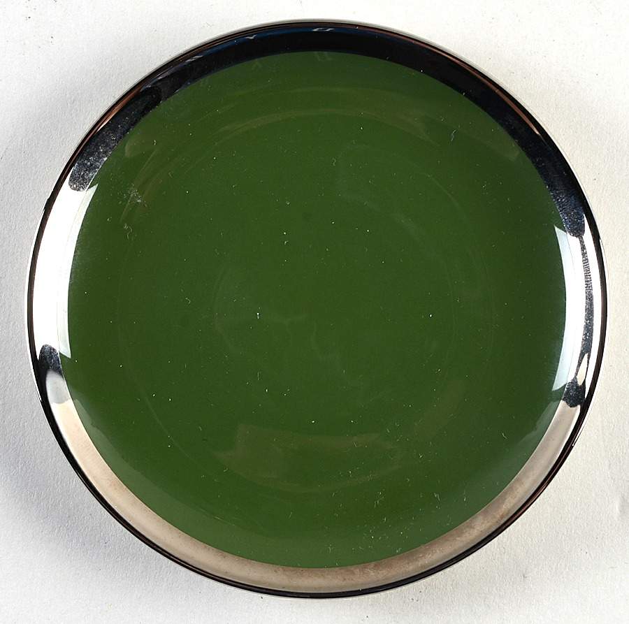 Contessa Spanish Green (Platinum Trim, Rim) Coaster by Flintridge-1