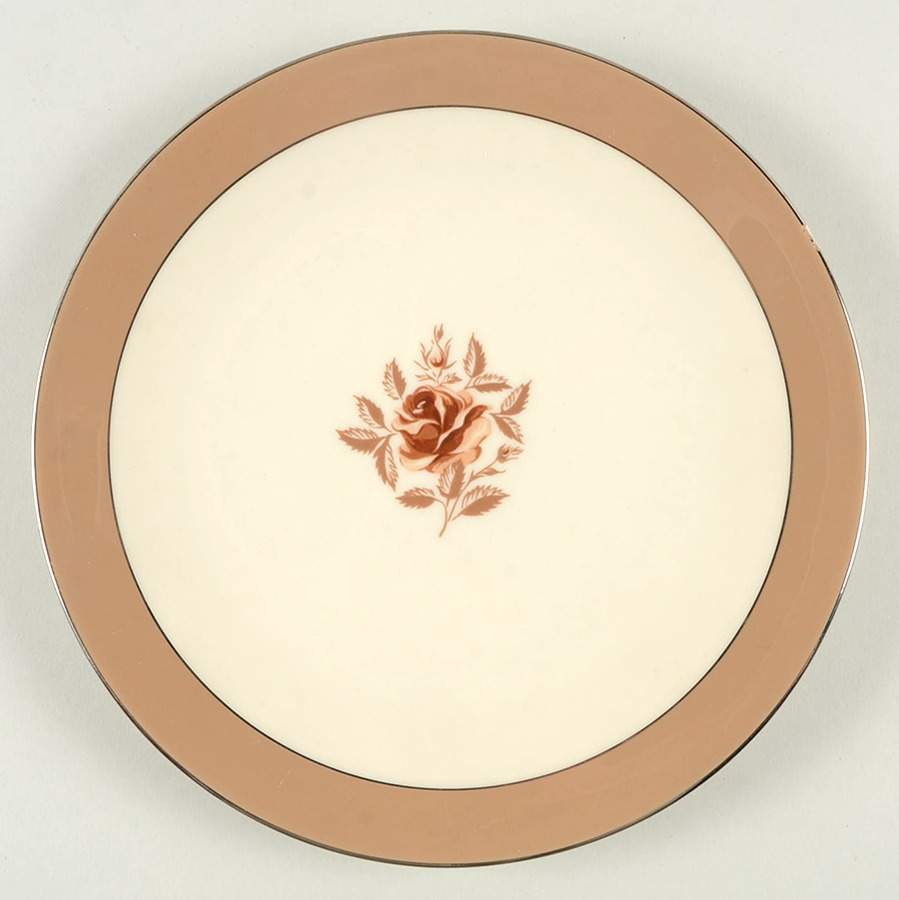 Cocoa Rose (Coupe, Platinum Trim) Salad Plate by Flintridge-1