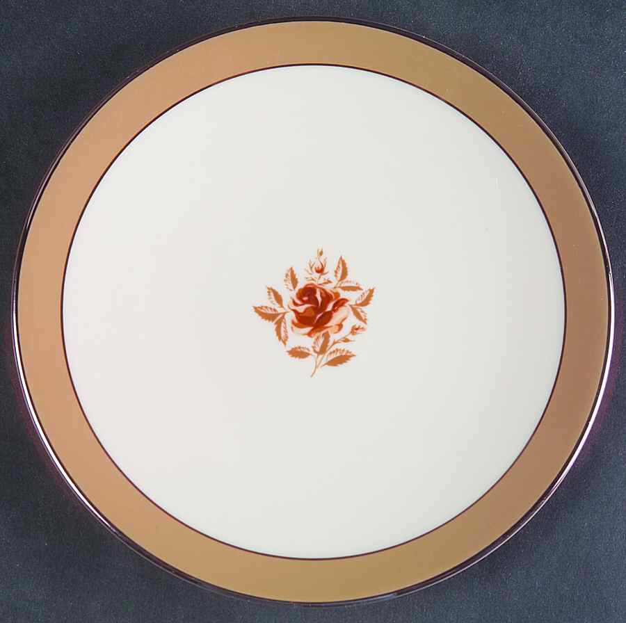 Cocoa Rose (Coupe, Platinum Trim) Bread & Butter Plate by Flintridge-1