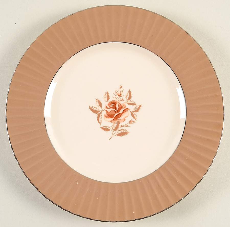 Cocoa Rose Flutes Salad Plate by Flintridge-1