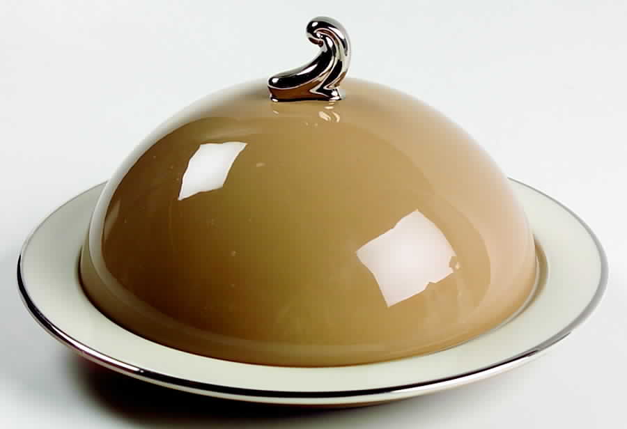 Cocoa Rose (Rim) Round Covered Butter by Flintridge-1