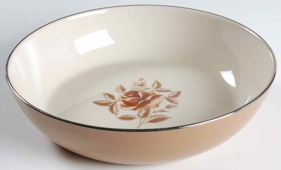 Cocoa Rose (Rim) 8" Round Vegetable Bowl by Flintridge-1