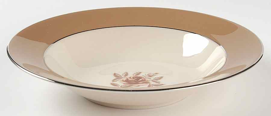 Cocoa Rose (Rim) Rim Soup Bowl by Flintridge-1