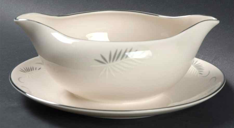 Continental White (Rim) Gravy Boat with Attached Underplate by Flintridge-1