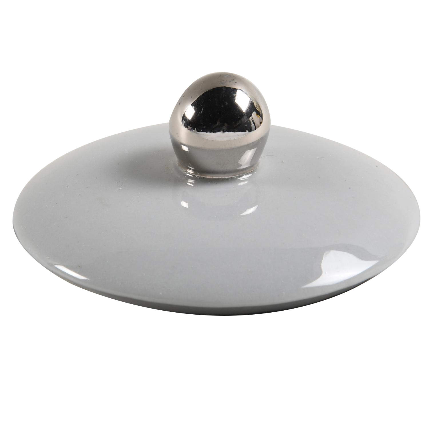 Damask Leaf Grey Lid for Sugar Bowl by Flintridge-1