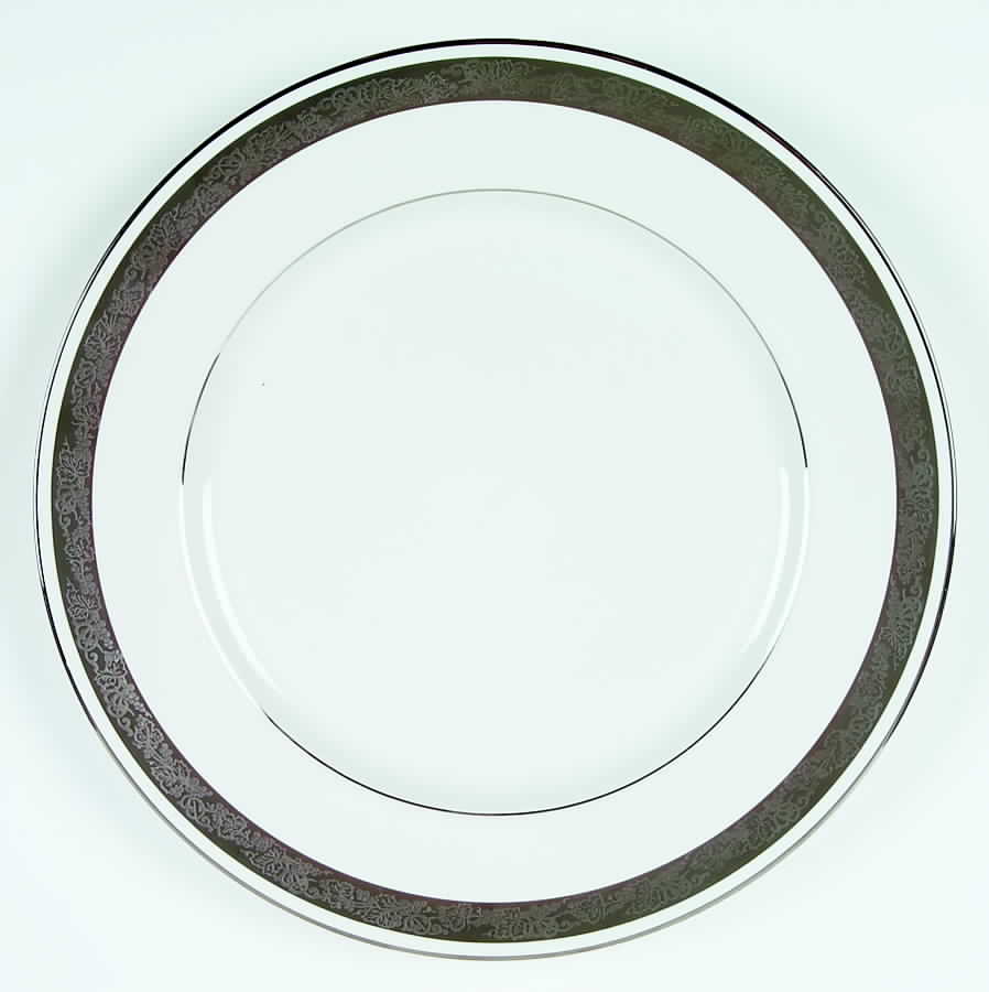 Elegante (Platinum Trim, Rim Shape) Dinner Plate by Flintridge-1