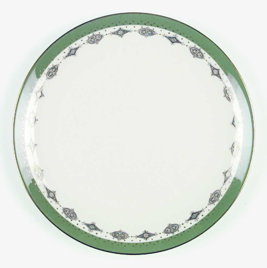 Empress Sage Green Band (Gold Trim, Coupe) Dinner Plate by Flintridge-1