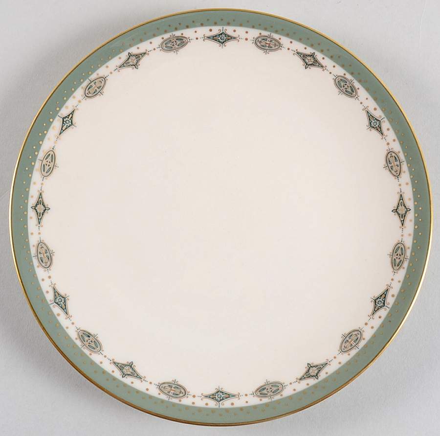 Empress Sage Green Band (Gold Trim, Coupe) Salad Plate by Flintridge-1