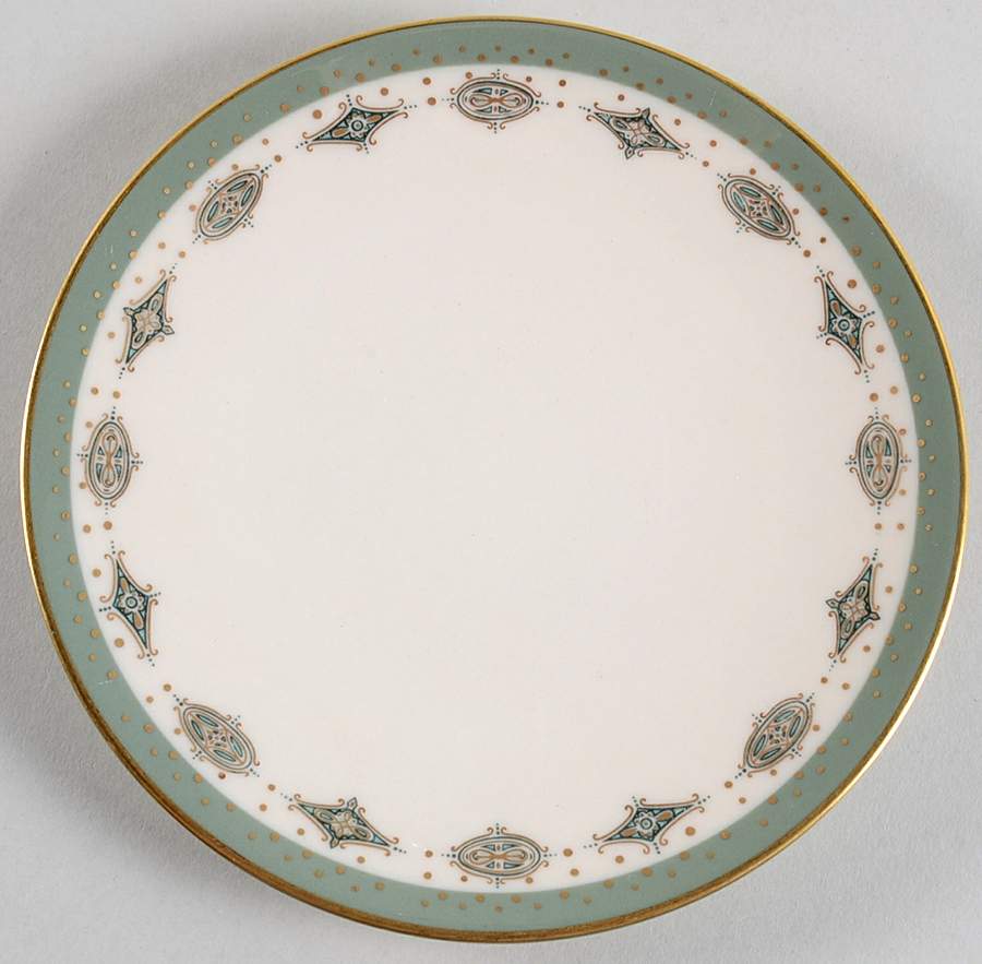 Empress Sage Green Band (Gold Trim, Coupe) Bread & Butter Plate by Flintridge-1