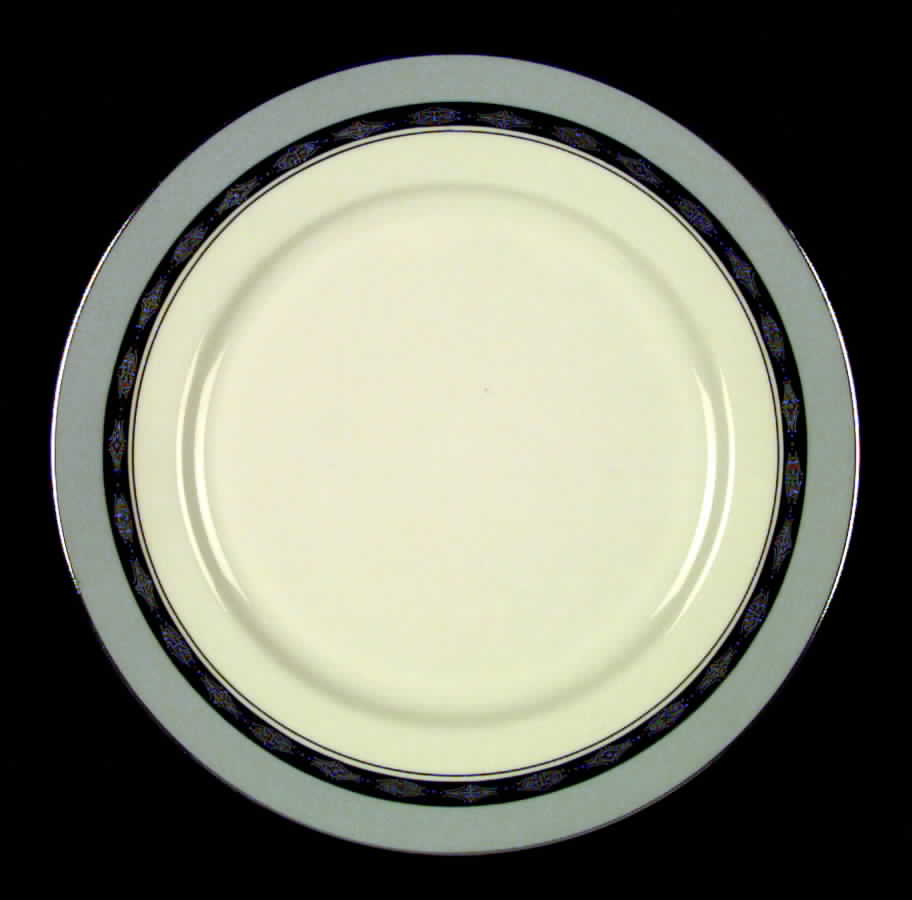 First Lady Grey (Platinum Trim, Rim) Dinner Plate by Flintridge-1