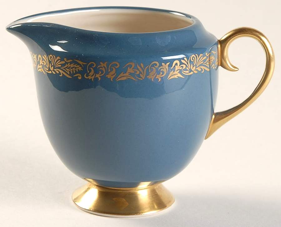 Florentine Mystic Blue (Gold Trim, Coupe) Creamer by Flintridge-1
